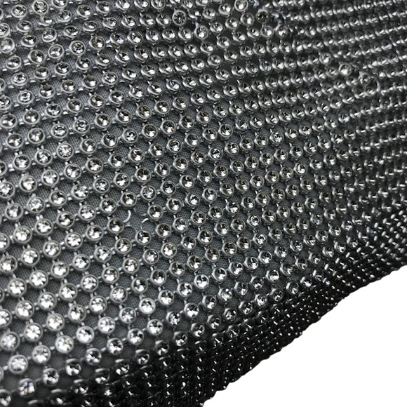 Olga Berg Jessica Soft Crystal Mesh Croissant Bag Knotted Handle Silver - Picture 5 of 7